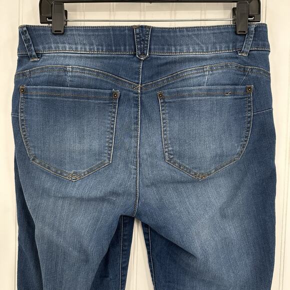 Democracy Jeans Womens 10 Skinny Ab Solution Blue Stretch Denim Tummy Control - Picture 5 of 12